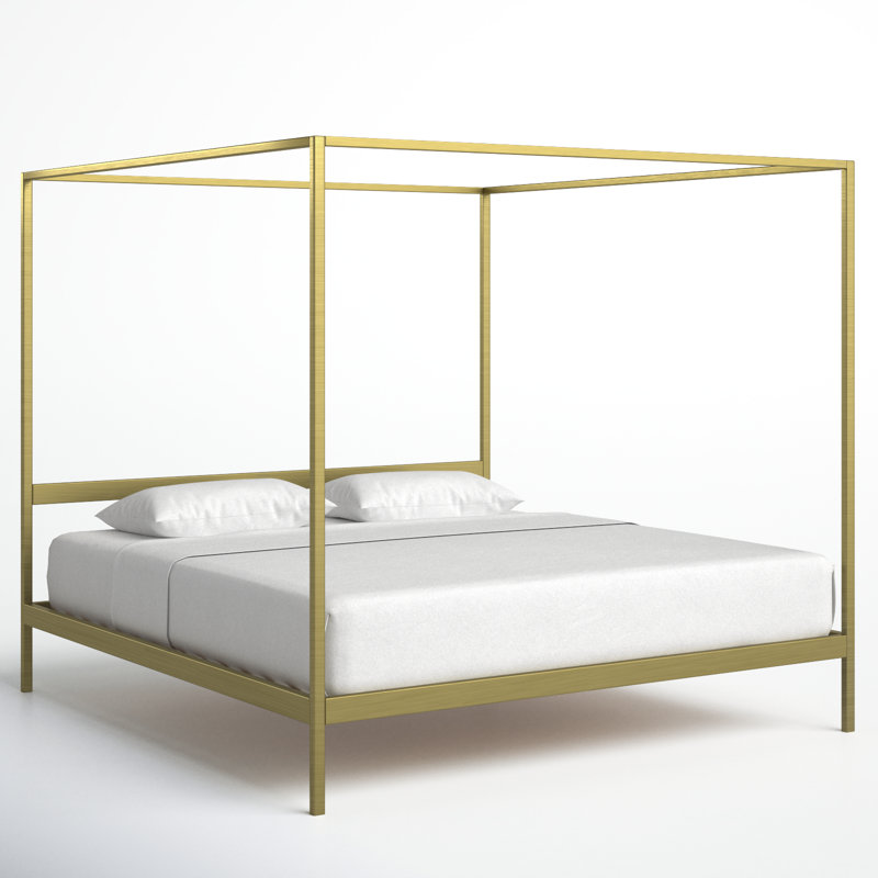 Aston Metal Canopy Bed, 80", King, Gold