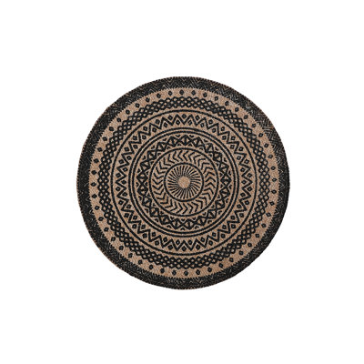 Napperon rond en jute blanc Mandala - ensemble de 12