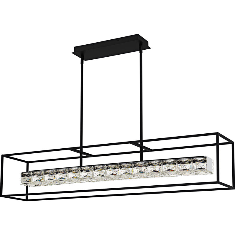 Jadai Integrated LED Soft Linear Chandelier, Matte Black