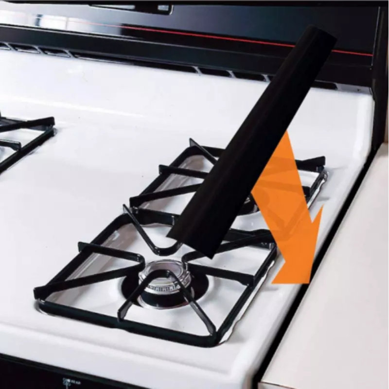 2pc Silicone Stove Counter Gap Cover Oven Guard Seal Slit Strip Filter Kitchen, Black