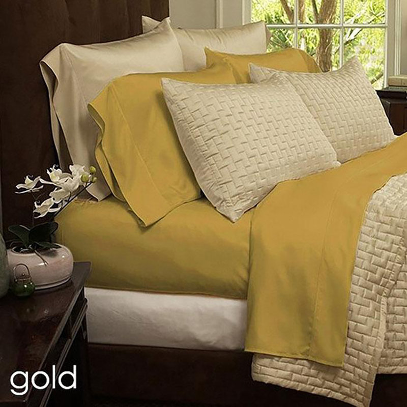 Microfiber Sheet Set, California King, Gold