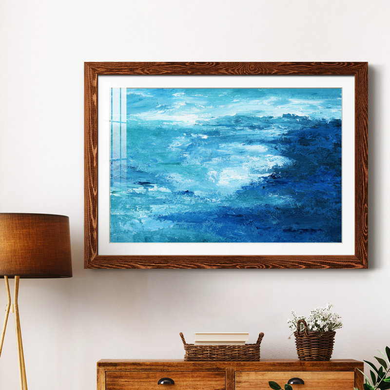 Crashing Waves II - peinture encadrée, Érable encadré, H 20 po x l 17 po x P 1,5 po