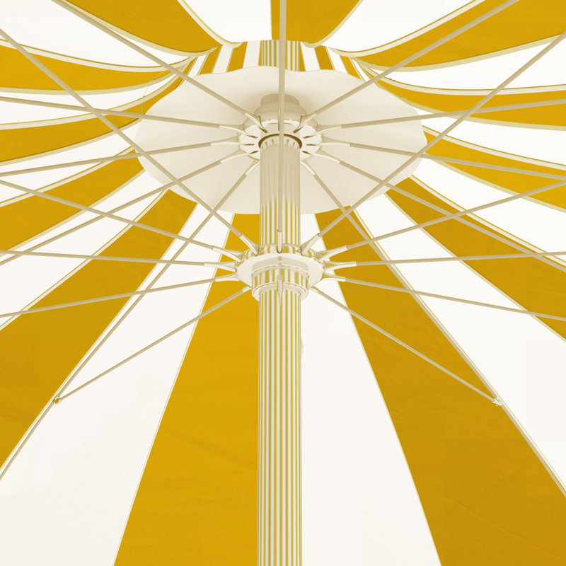 Parasol de marché rayé Tayeko, Toile Sunbrella® jaune tournesol