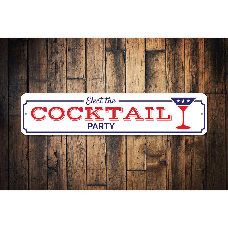 Plaque de cocktail en aluminium personnalisée, H 4 po x l 18 po x P 0,04 po