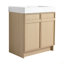 Meuble-lavabo autoportant de 30 po avec lavabo en résine et 2 portes d'armoire à fermeture en douceur ((KD-PACKING)-238189539
