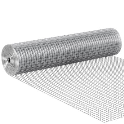 24in x 25ft Hardware Cloth 1/2in Mesh 19 Gauge Hot-Dipped Galvanized Steel Wire Mesh Roll 1 Piece Silver