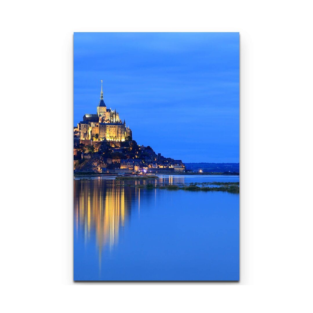 Leinwandbild Mont Saint-Michel am Abend