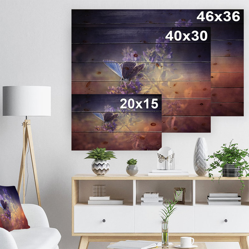 «Vintage Butterfly», impression, H 36 po x l 46 po x P 1,5 po, Bois