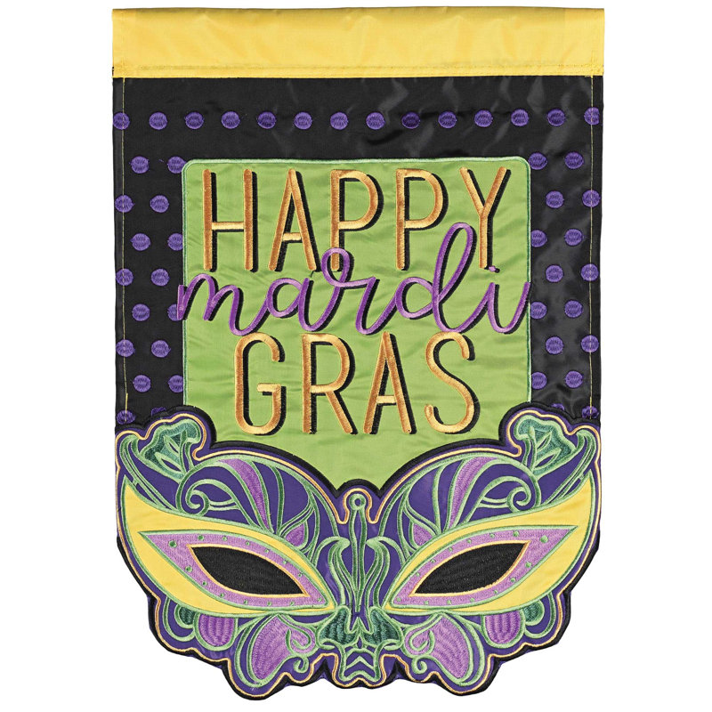 Drapeau de maison Masque de Mardi gras à pois