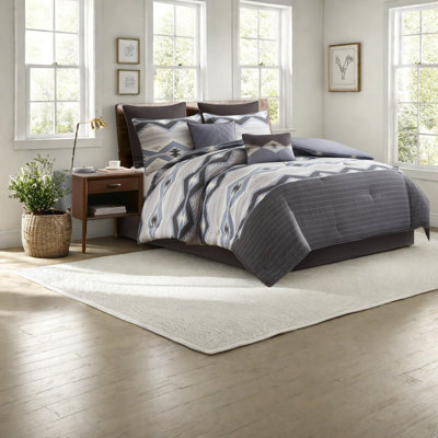 De literie pour grand lit, ensemble de chambre à coucher moderne en polyester rustique