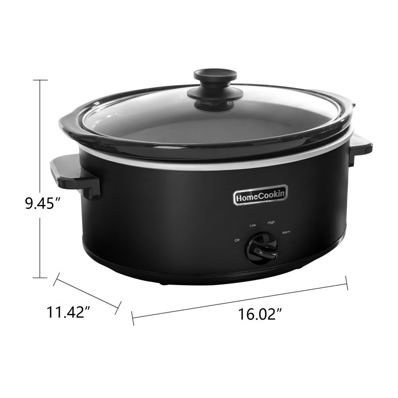 Mijoteuse ovale manuelle 7 pintes HomeCookin, Noir, 7 pte