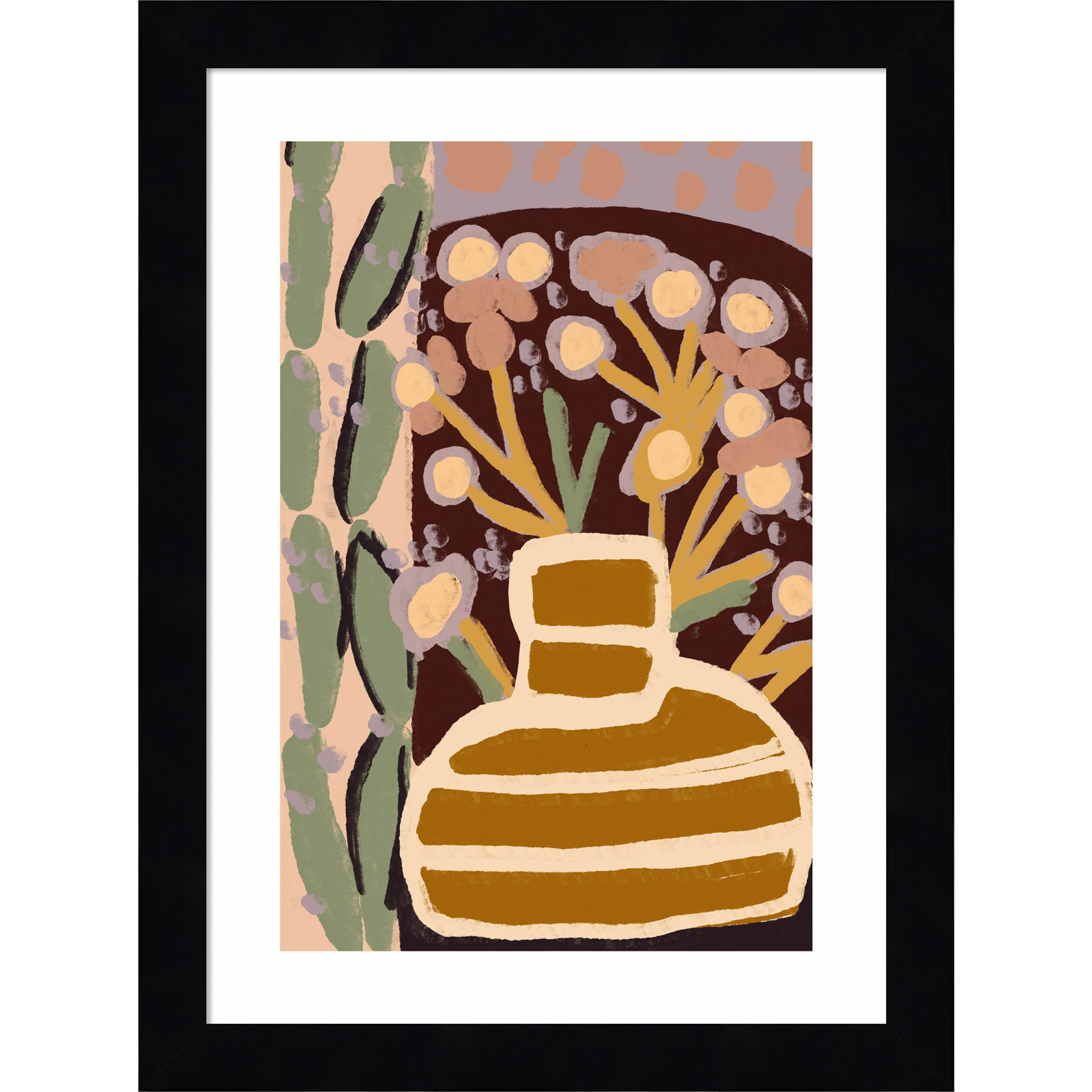 Pastel Impression by Treechild, 13" H x 10" W, Black Framed