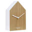 Modern & Contemporary Analogue Wood Alarm Tabletop Clock in White/Natural