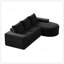 Canapé modulaire incurvé de 99 pouces en chenille avec méridienne en forme de L avec sièges profonds pour salon et chambre à coucher, sans assemblage requis