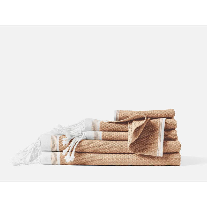 Serviette de bain méditerranéenne biologique, Fauve / rouille, Serviette de bain