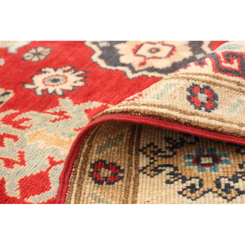 Tapis unique en laine noué à la main jaune Gazni des années 2010 de 3 pi 11 po x 5 pi 11 po Qaiden