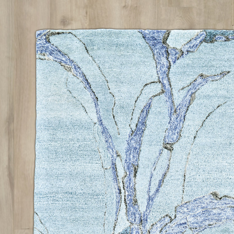 Tapis touffeté à la main à motif abstrait Banford, Rectangle 5 pi x 8 pi
