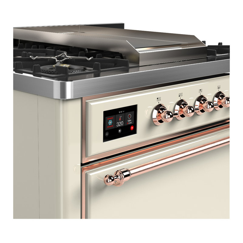 Majestic III Series 36 Inch Dual Fuel Range with 6 Sealed Burners, Griddle, in Emerald Green (Natural Gas, Copper Trim)