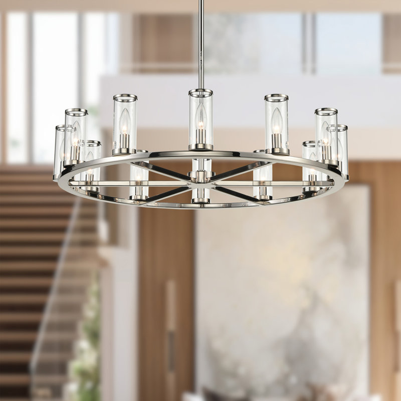 Revolve 12 - Light Chandelier, Polished Nickel