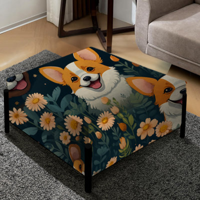 Corgi Cuties - Grand repose-pieds carré imprimé animal