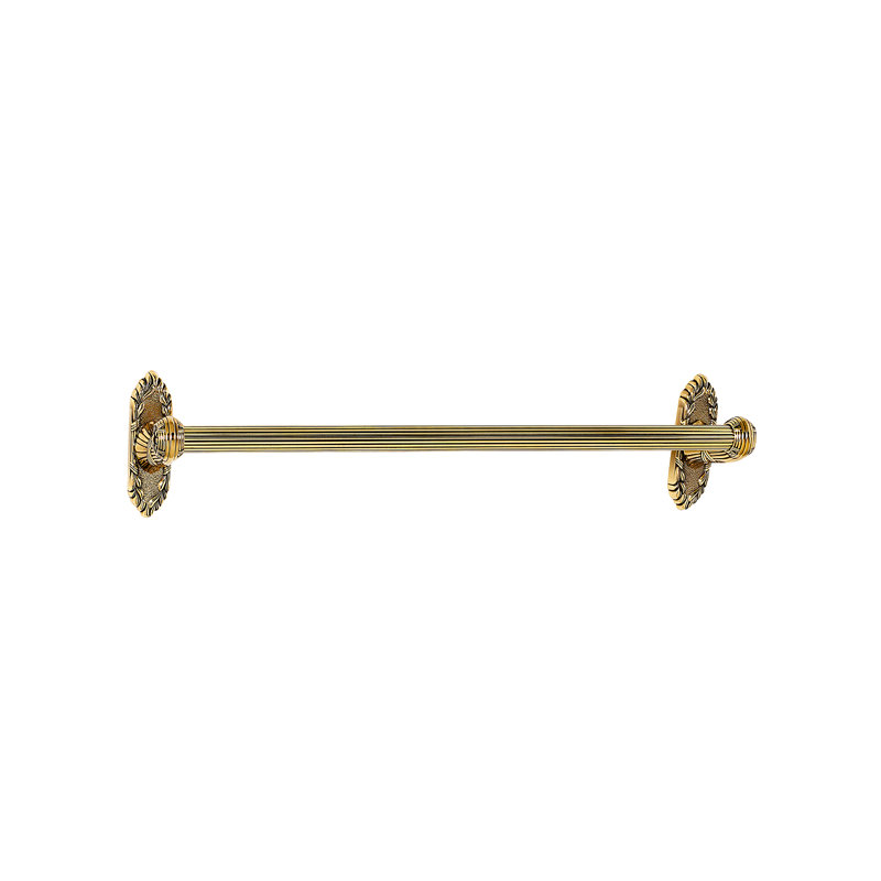 Ribbon And Reed Wall Mounted Towel Bar, Polished Antique