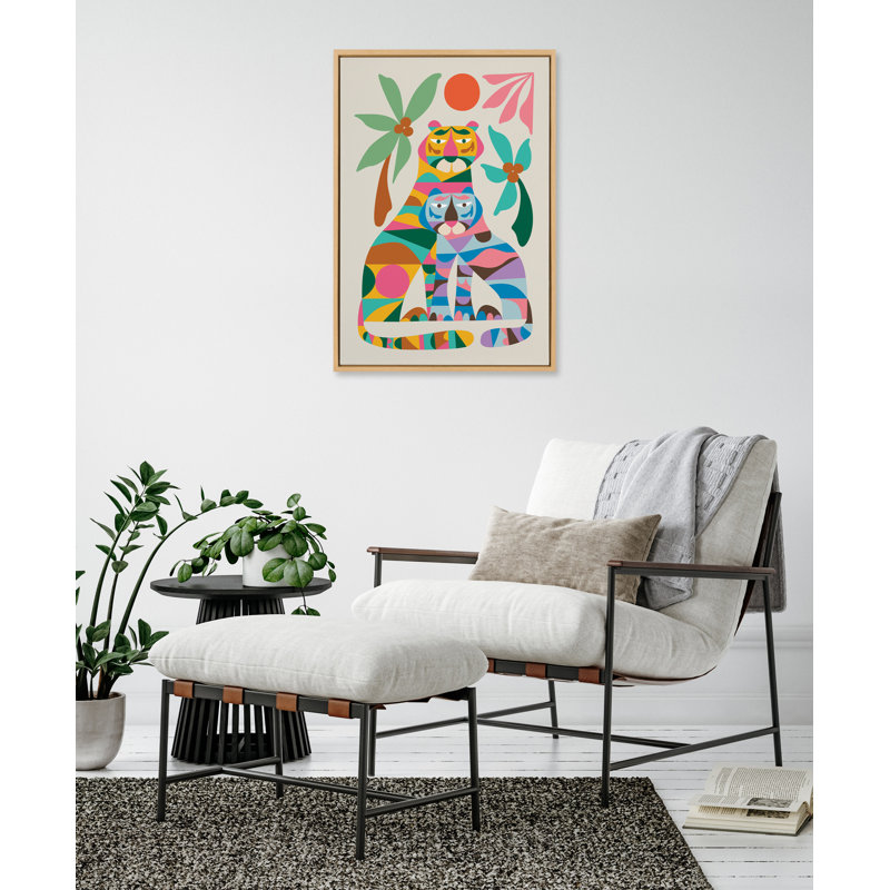 «MCM Tiger Love» par Rachel Lee 3 Birdies Studio, reproduction d'art sur toile encadrée