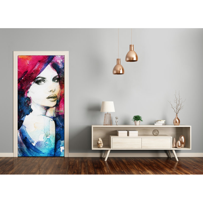 Abstraction Woman Door Decal