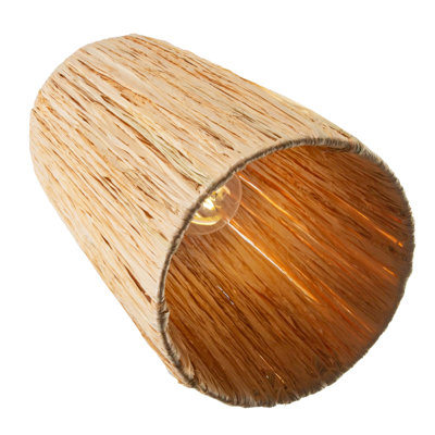30cm H Paper Drum Pendant Shade ( Screw On ) in Brown