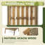 Méridienne d'extérieur moderne tissé de 28 po - structure en bois massif, coussins en polyester moelleux, résistant aux intempéries, assise large pour patio, jardin, balcon