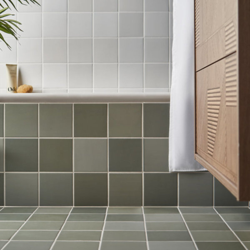 Born 5X5 Matte Porcelain Tile, Sage Green