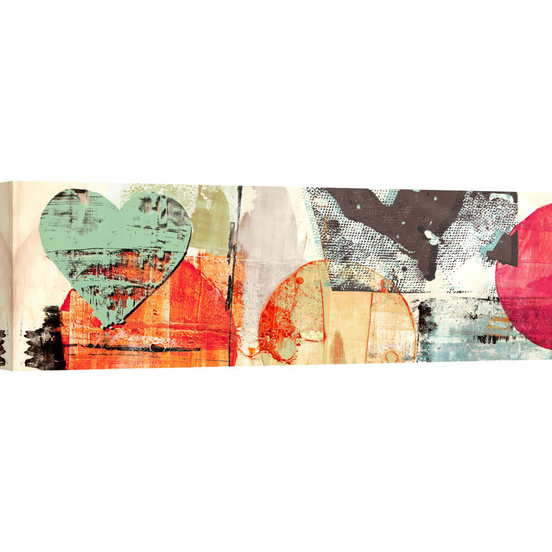 Pop Love 1 by Peter Winkel - Wrapped Canvas Painting, 35cm H x 100cm W x 4cm D