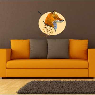 Décalcomanie murale renard polygonal