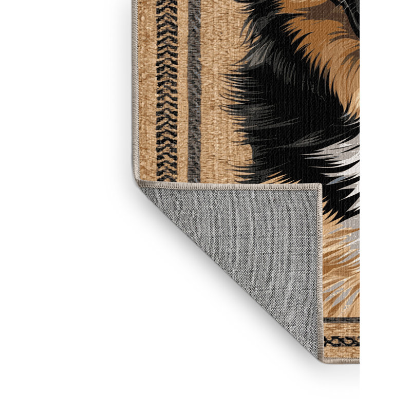 Washable East European Shepherd Dogs Area Rug, Rectangle 7' x 9'