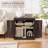 End Table with Charging Station and USB Ports, Modern Bedside Table with Door, Rustic Wood Square Nightstand with Adjustable Storage Shelf for Living Room, Bedroom, Brown-1660675261