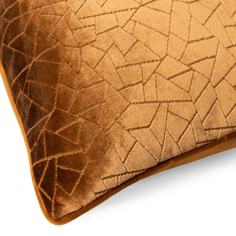 Malans Geometric Square Throw Pillow Cover, Bronze