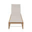 Chaise longue d'extérieur avec structure en bois d'acacia et siège en filet respirant, assemblage requis