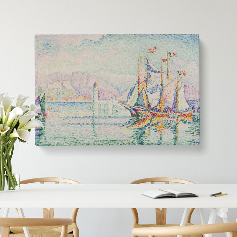 Antibes In The Morning by Paul Signac - Wrapped Canvas Painting, 50cm H x 76cm W x 3cm D