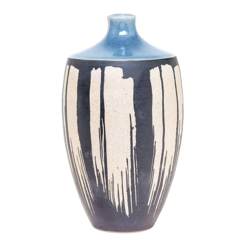 NOVICA Handmade Grey Cascade Celadon Ceramic Vase