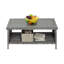 Table d'appoint de patio 16 po à double couche en osier gris-1120730365