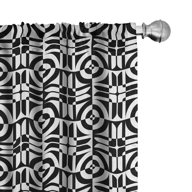 Lattice Geometric Semi-Sheer Rod Pocket Curtain Panels, 28" x 84"