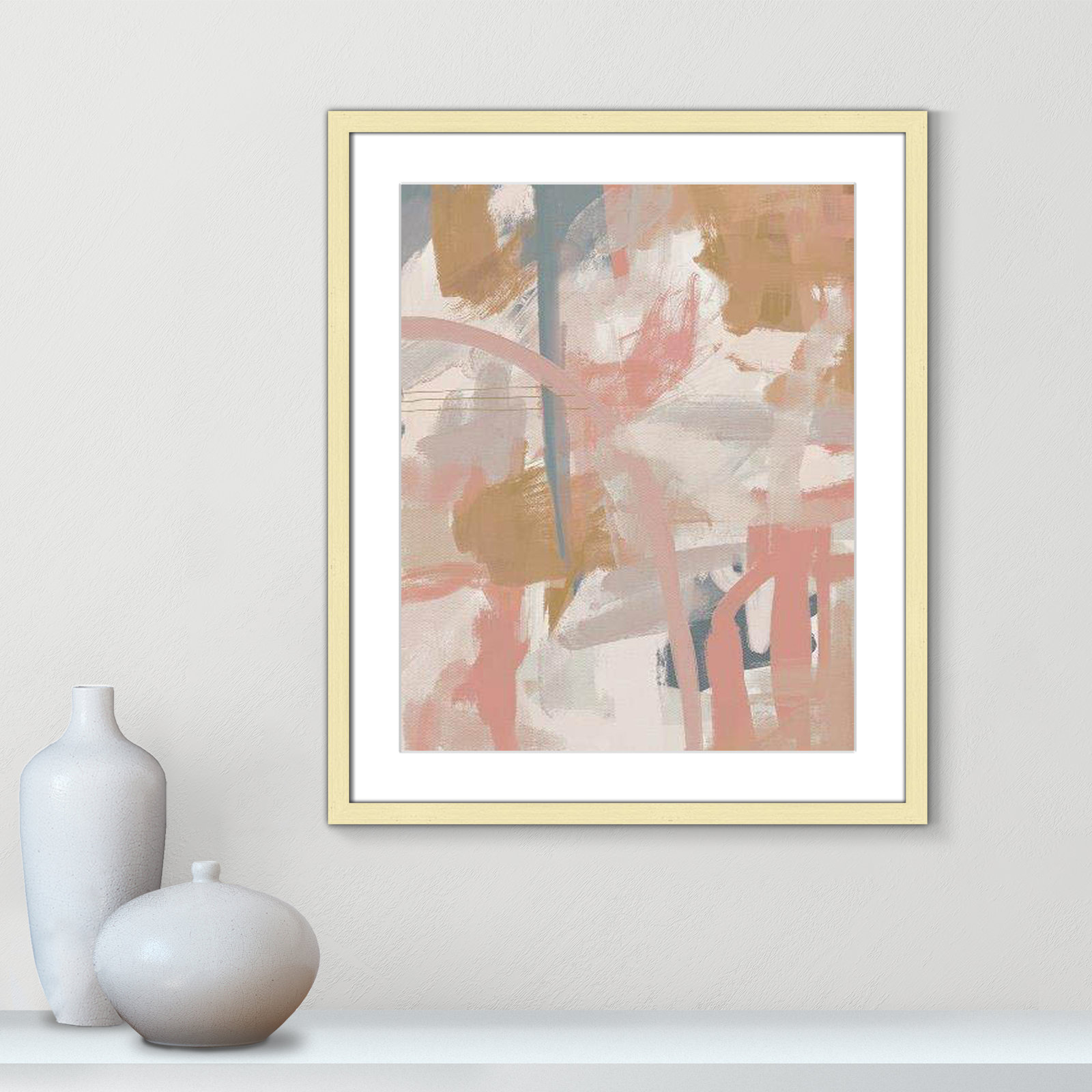 Norah Spring Colors by Leah Straatsma, 25.5" H x 21.5" W x 1.25" D, Gold Matted Picture Framed