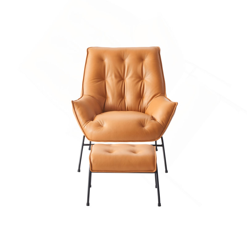 Fauteuil d'appoint et repose-pieds Sandstone, Brun