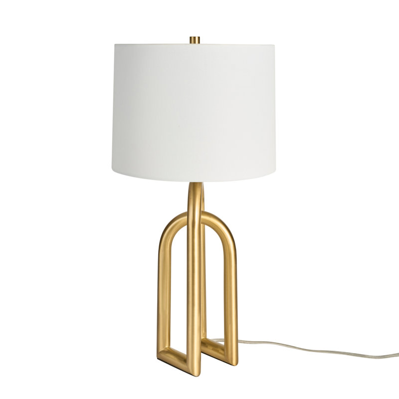 23" Gold Brushed Metal Interlock Modern Table Lamp, Gold