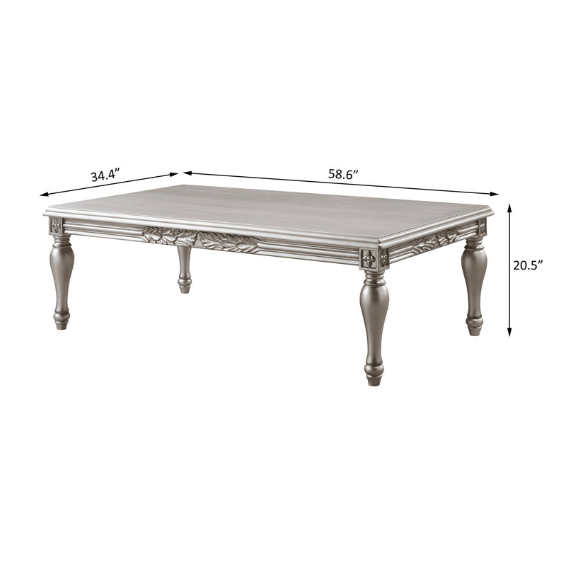 Jinnifer Rectangular Coffee Table in Platinum