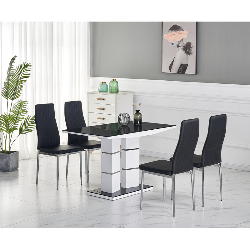 Shellman 4 - Person Dining Set, Black