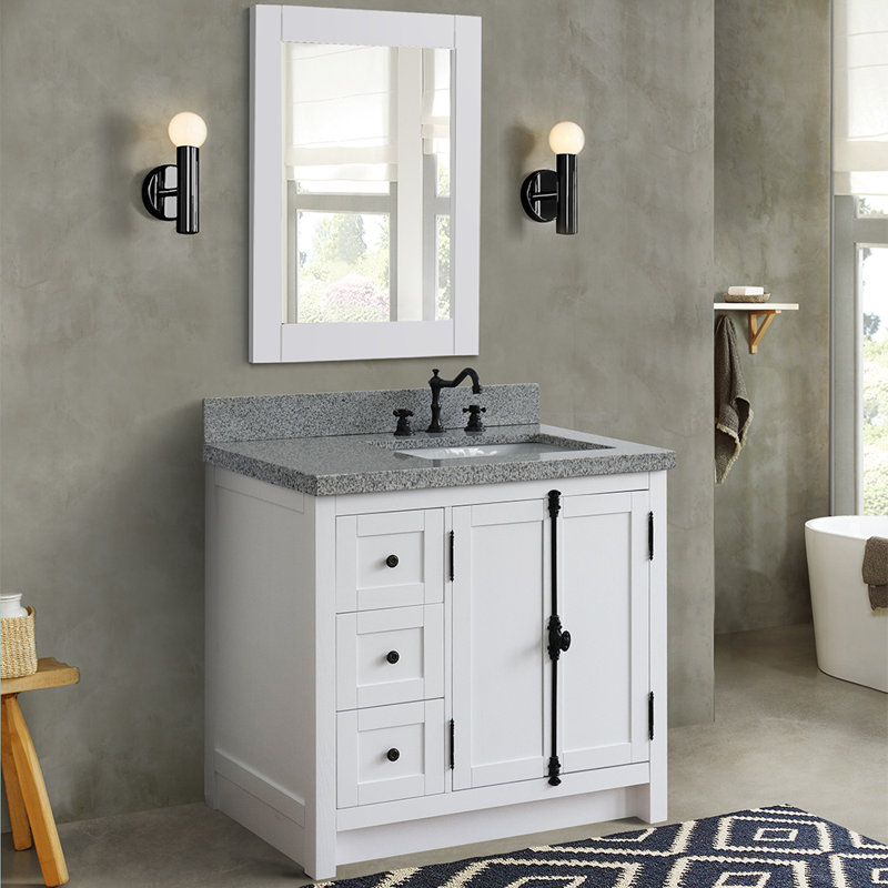 Ensemble de meuble-lavabo simple 37 po Calsbeck, Granite, Glacier cendré