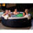 Intex PureSpa Plus 6 Person Inflatable Round Hot Tub Set with 170 AirJets, Blue