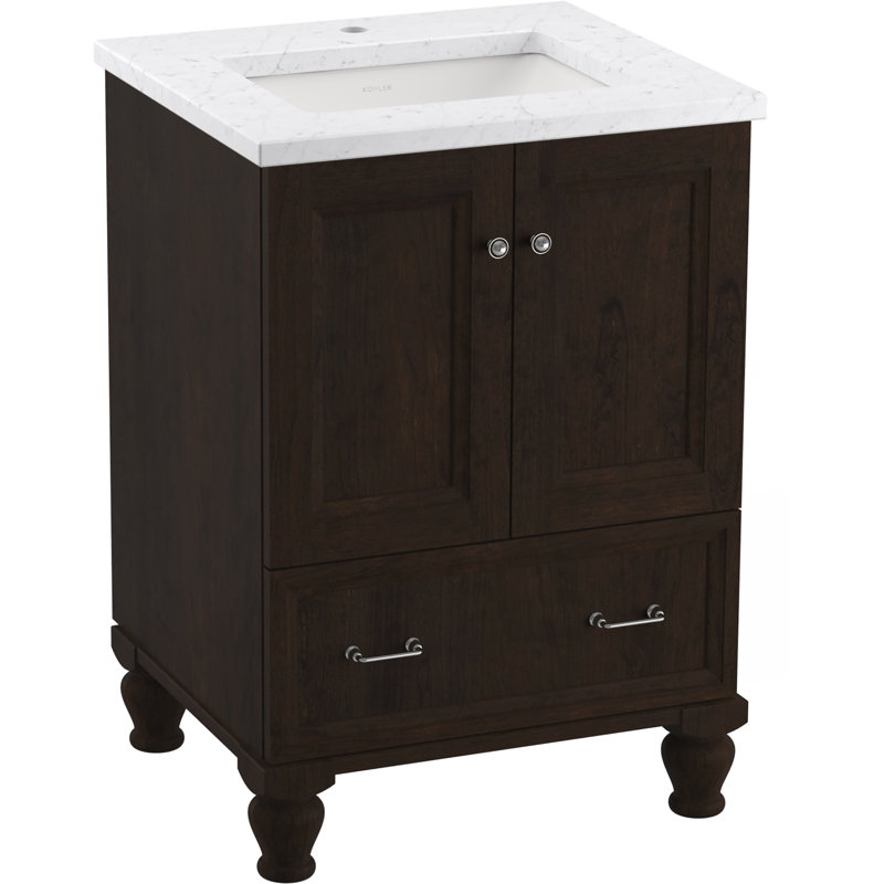 Damask® 24" Single Bathroom Vanity Base Only, Claret Suede