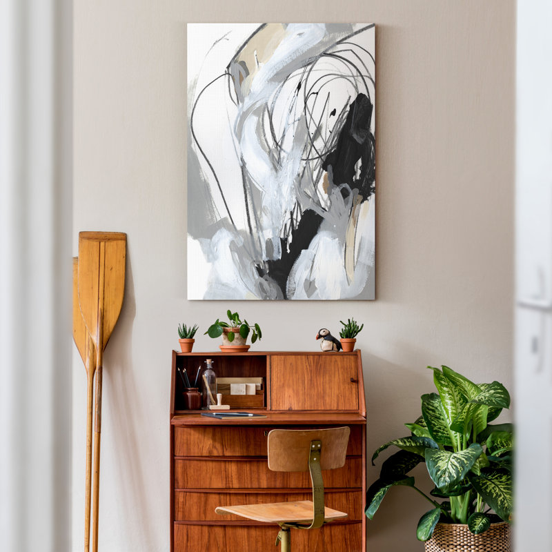 «Gold and Gray Exploration IX», reproduction d'art sur toile, H 48 po x l 32 po x P 1 po