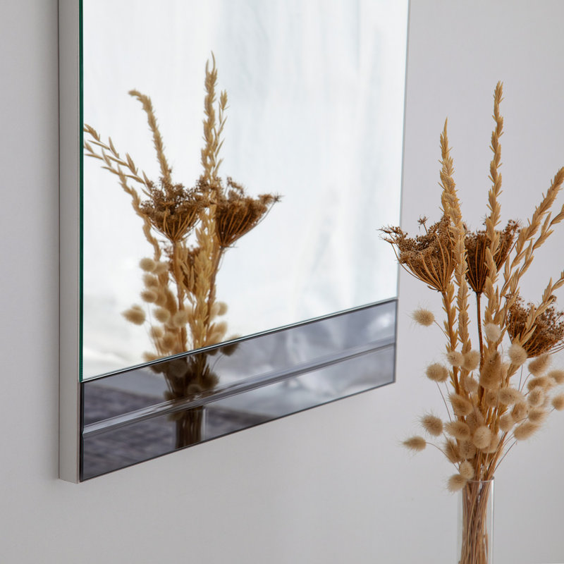 Modern Wall Mirror, 47.2 x 15.7 x 0.9 inches | 100% Melamine Coated Particle Board, Moisture Resistant, PVC Strapping | Environmentally Friendly | Vertically & Horizontally Adjustable, Elegant White Design